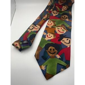 Save the Children Silk Tie Mens Kids Hugging Graphic Design Necktie